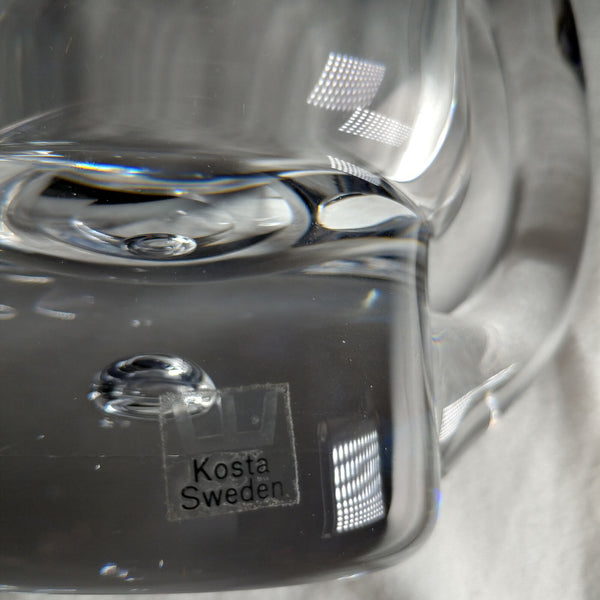 KOSTA BODA ART GLASS CRYSTAL MUG VICKE LINDSTRAND ETCHED 1971