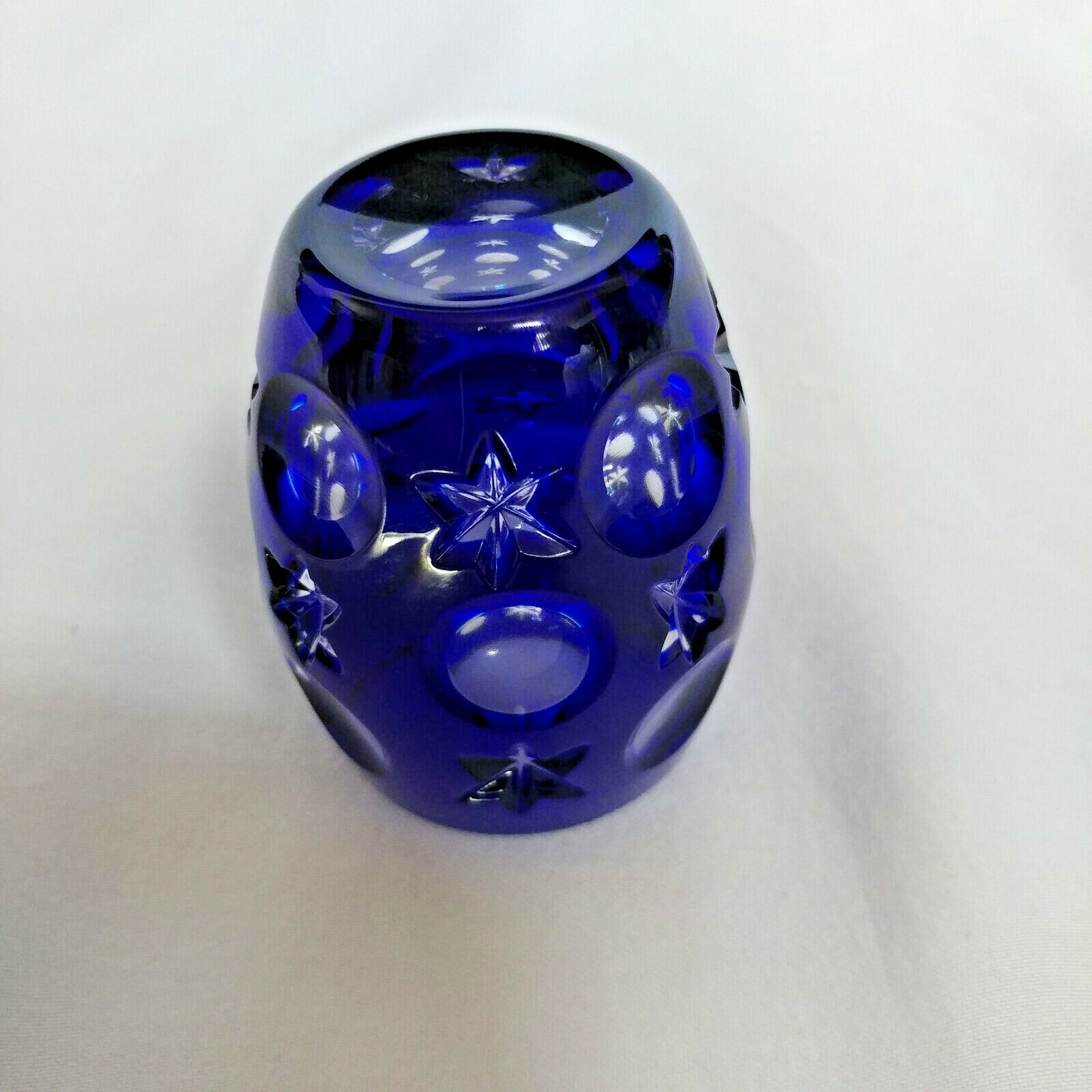 Faberge Na Zdorovye Cobalt Blue Crystal Shot Glass