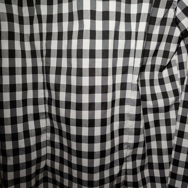 Checkered Black |Men's Large Button-Down Long Sleeve Shirt