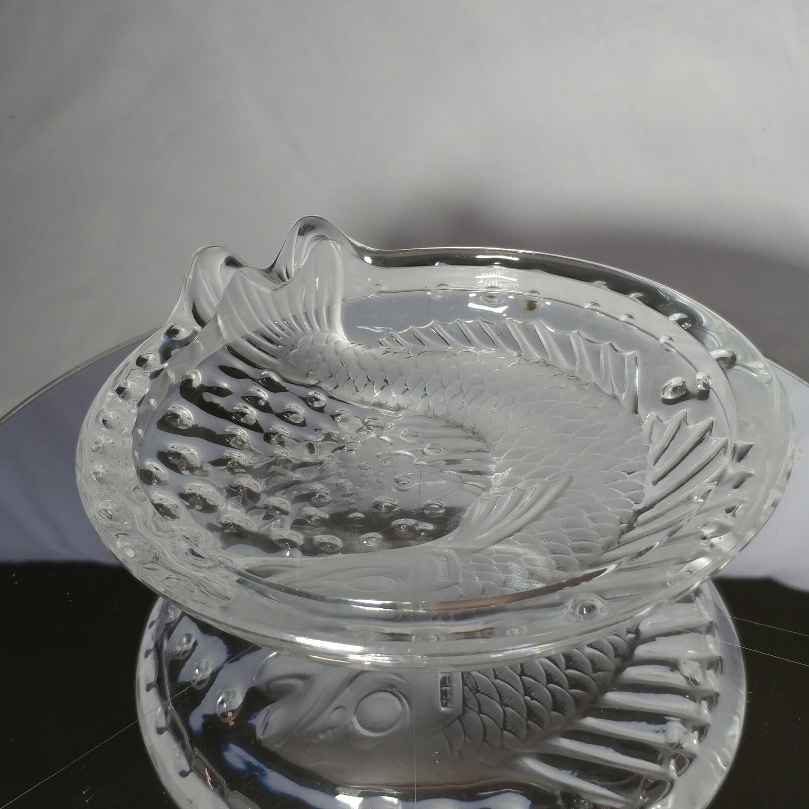 Lalique Concarneau KOI FISH 6” Bowl (Cigar Ashtray) Signed Authentic 6"