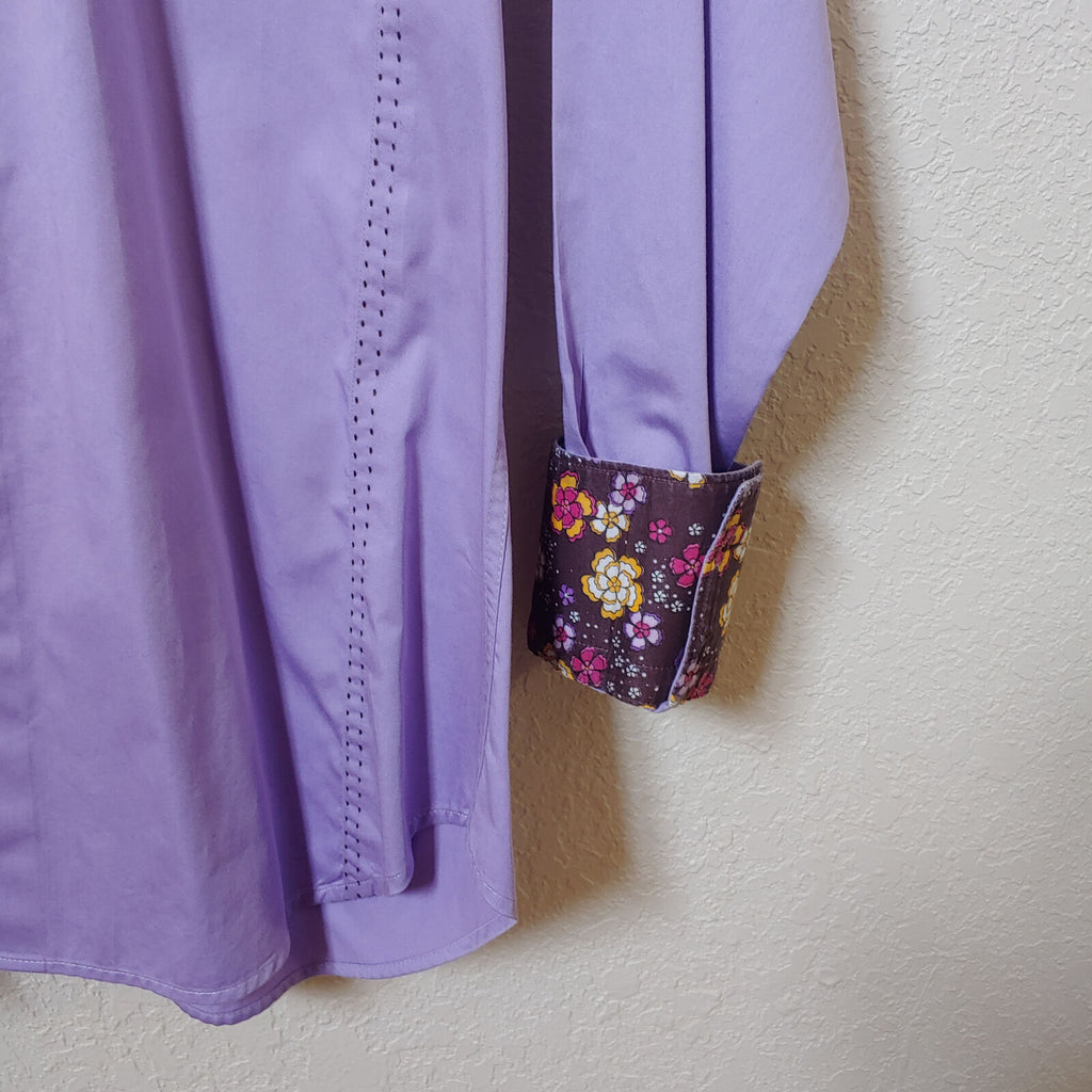 Bertigo | Men's Purple Long sleeve Button down Casual Shirt