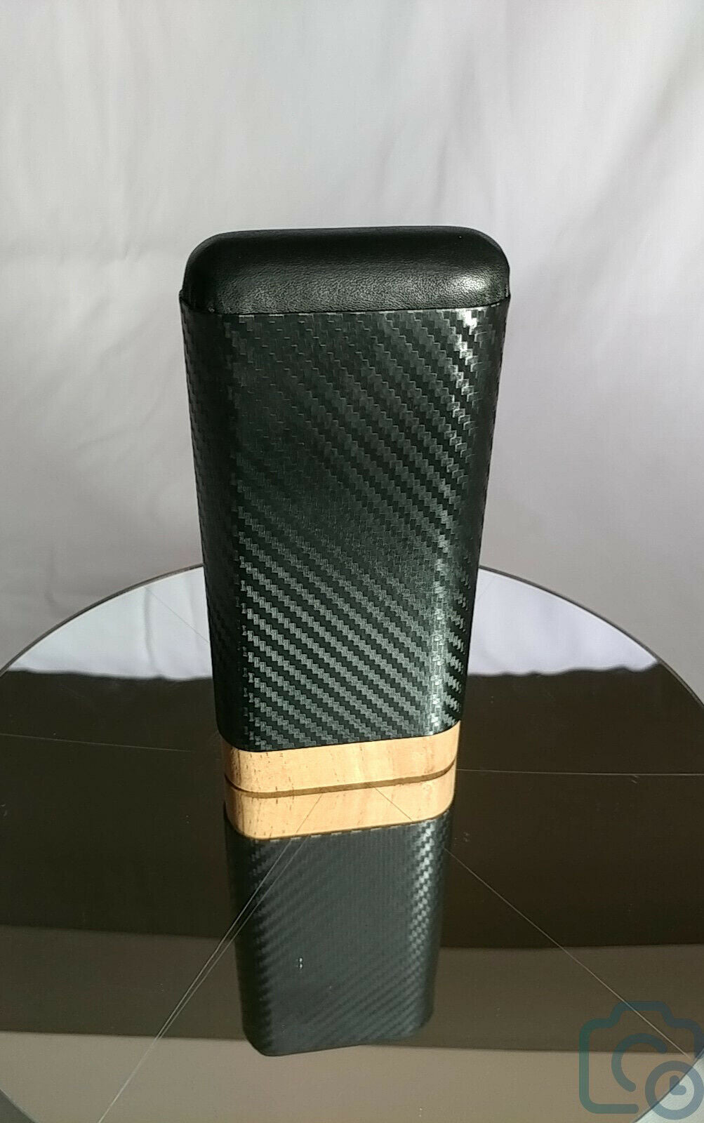 Wood Portable Black Carbon Fiber Cigar Case Outdoor 3 Tubes Travel Humidor