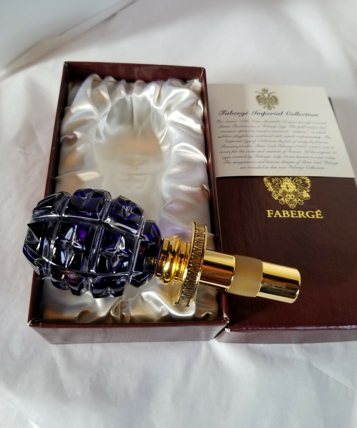 Faberge Blue Crystal Bottle Stopper