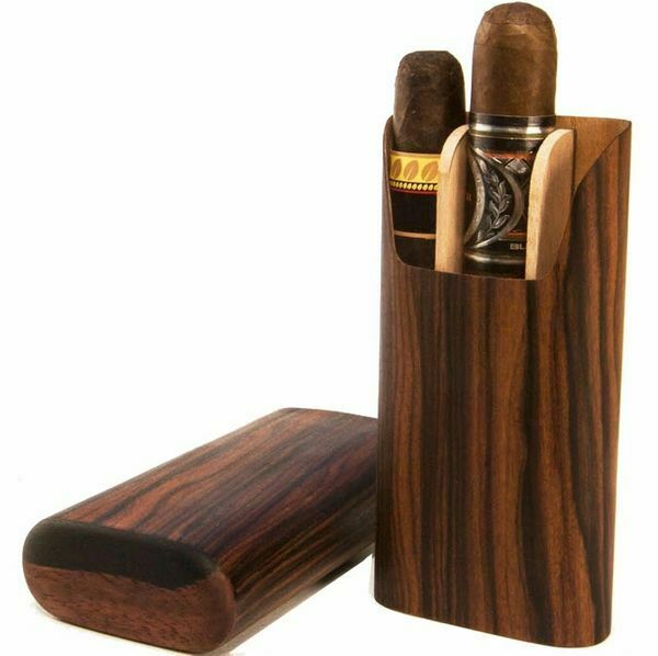 Brizard and Co. - The "Show Band" 3 Cigar Case - Macassar Ebony