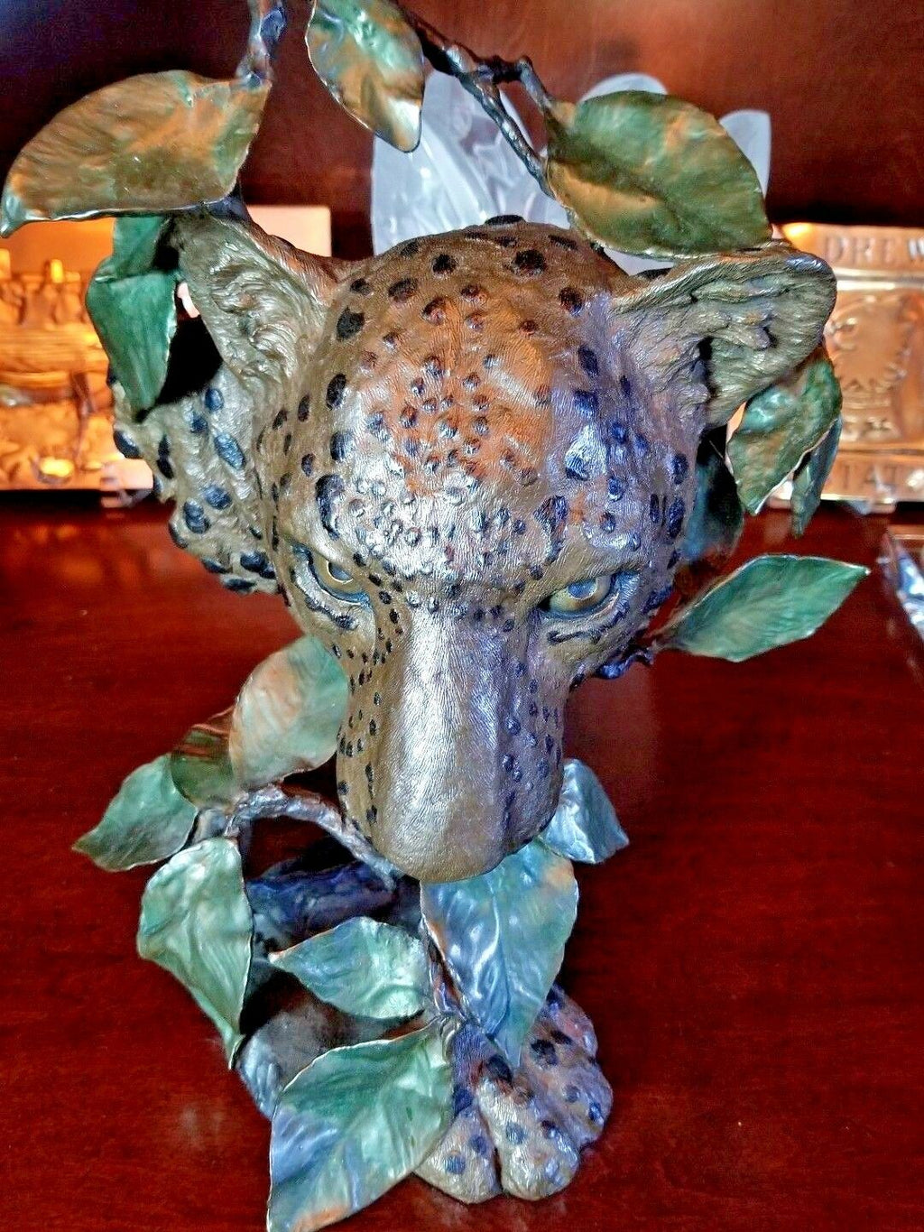 Mark Hopkins "Night of the Hunter" Painted Limited Edition Bronze Sculpture