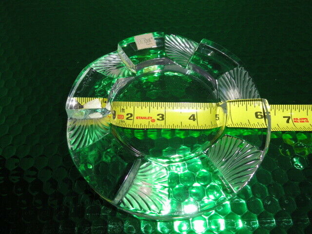 Lalique French Crystal Art Deco Ashtray — Original Sticker