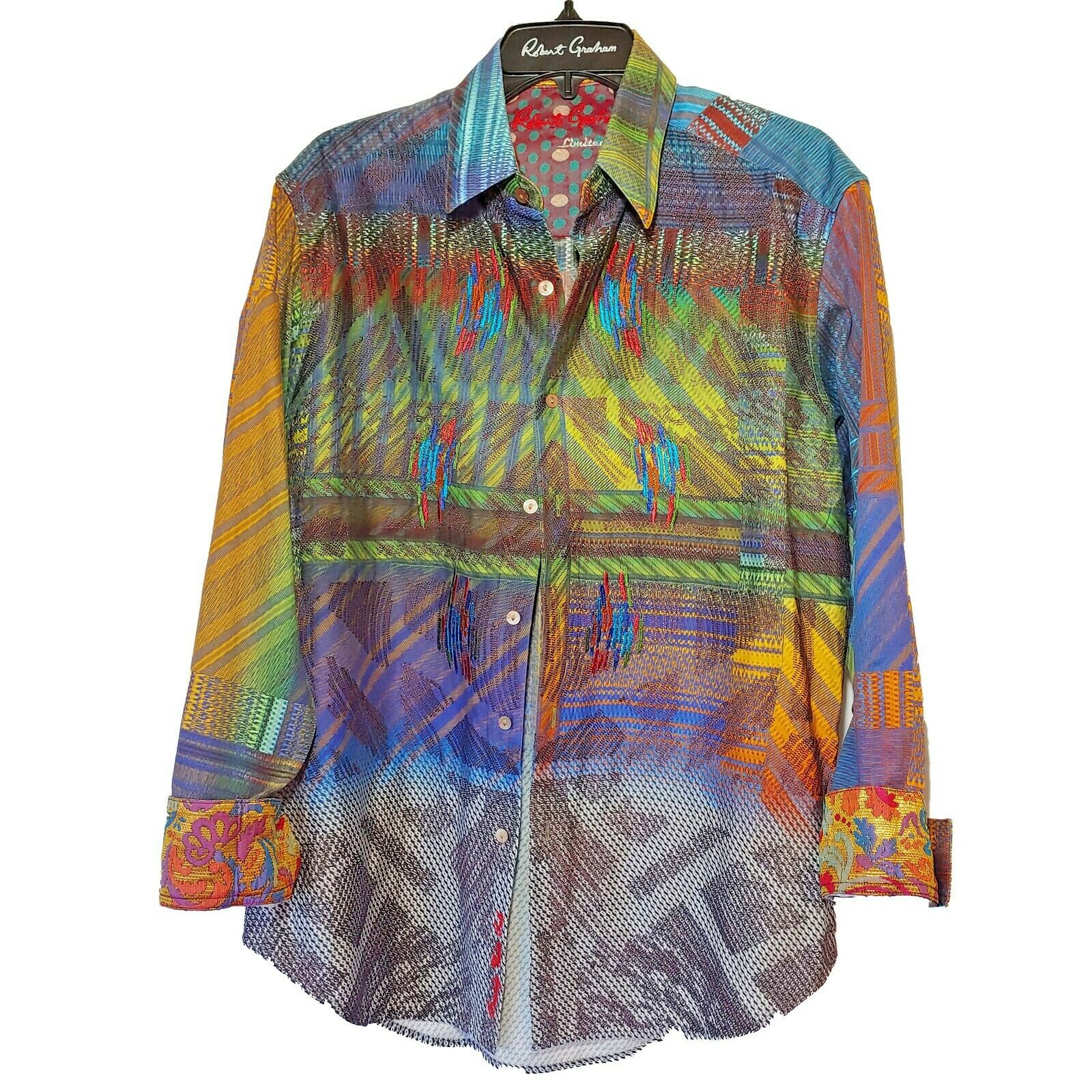 Robert Graham - Colorful Long Sleeve - Men's Medium Button Down Classic Fit