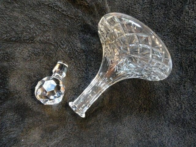 Cut  Crystal 10.5" Ships Decanter with stopper no original box