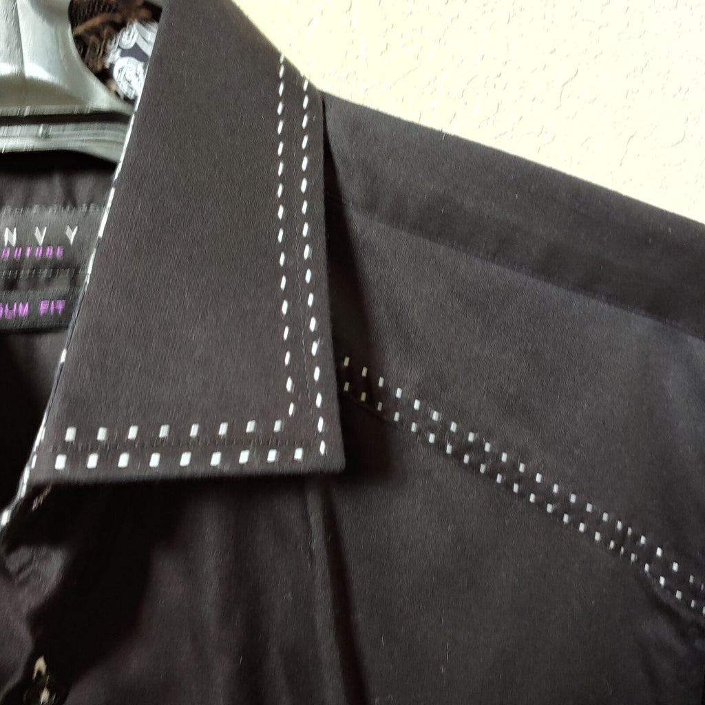 Envy Couture | Slim Fit | Black Longsleeve Buttondown Casual Shirt