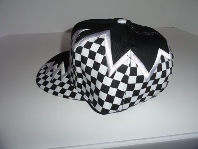 Marine Machine embroidered black baseball cap with checkered Flags