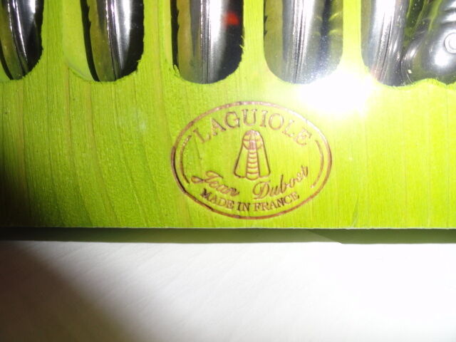 Laguiole Natura 6 Steak Knife Set & Wood Tray