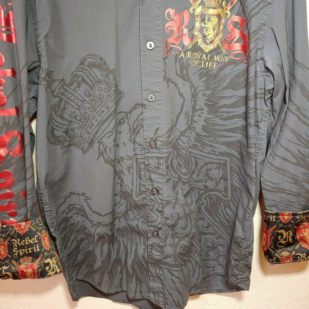 Rebel Spirit Gray  A Royal Way of Life Shirt Men's Medium