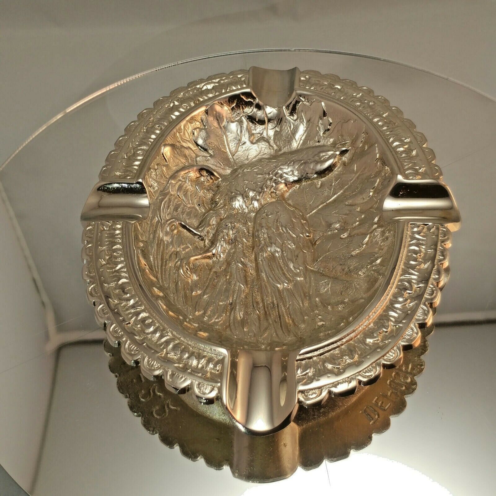 BIRD STYLE BRASS CHROME PLATED ASHTRAY