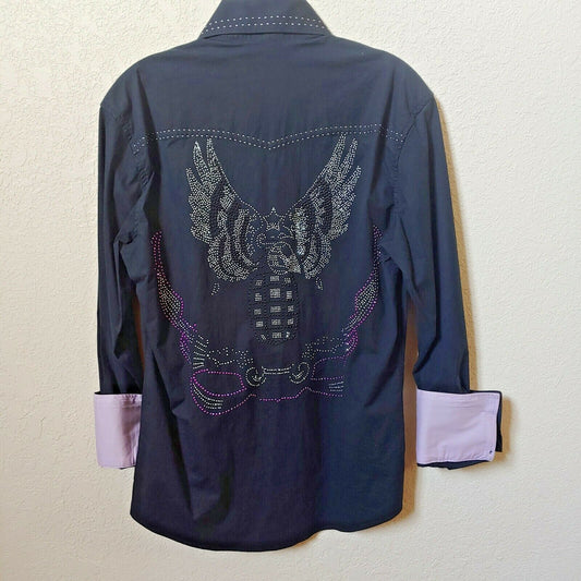BC Men | Black Long sleeve Button down Casual Shirt | Medium