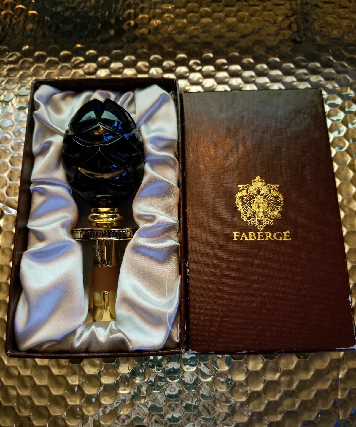 Faberge Blue Crystal Bottle Stopper
