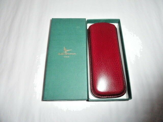 R. D. Gomez Burgundy Leather Glasses Case