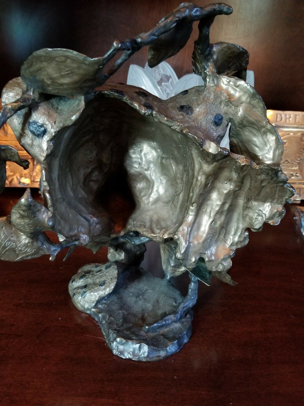 Mark Hopkins "Night of the Hunter" Painted Limited Edition Bronze Sculpture