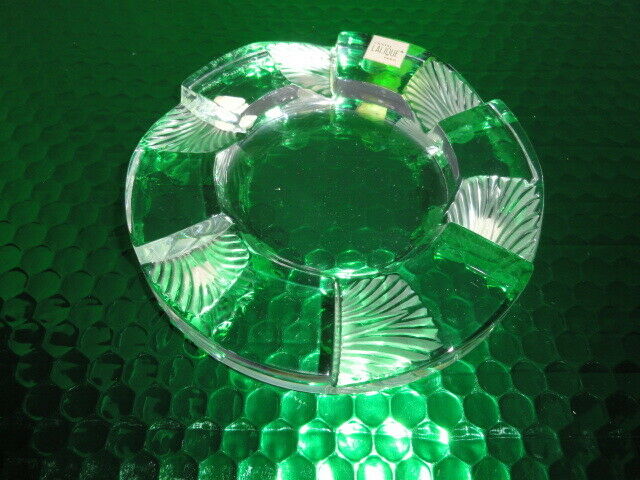 Lalique French Crystal Art Deco Ashtray — Original Sticker