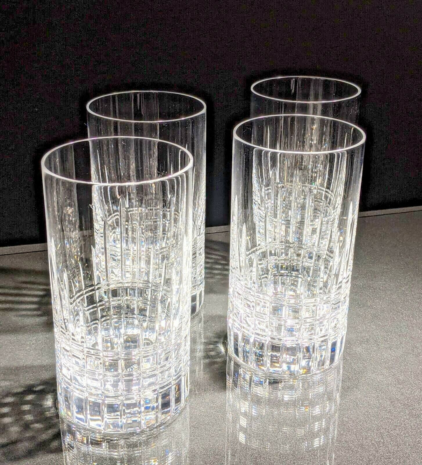 Faberge Atelier Clear Crystal Collection Tall Glasses  5 3/8" H x 2 3/4" W