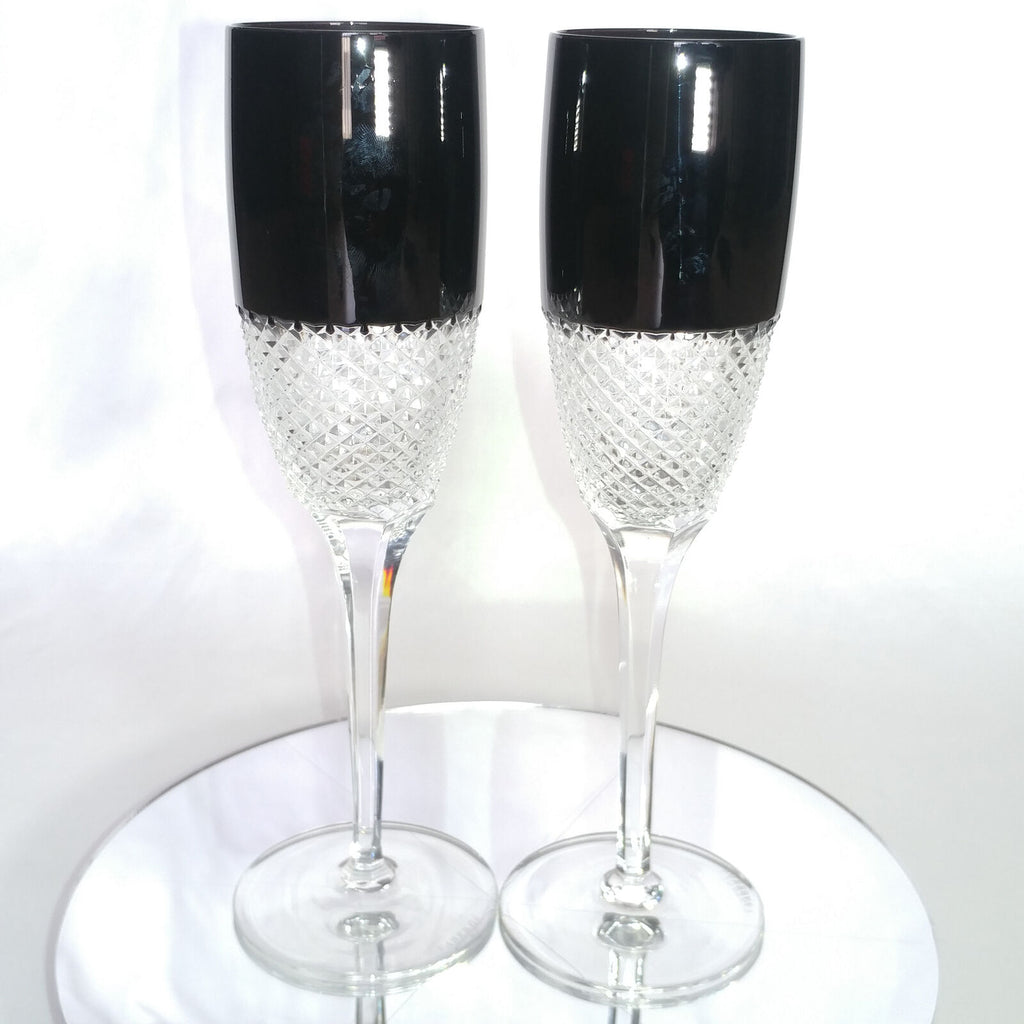 Faberge Flutes in Amethyst Diamond pattern in the original box
