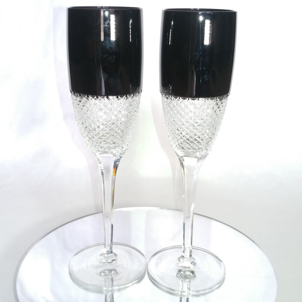 Faberge Flutes in Amethyst Diamond pattern in the original box