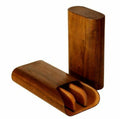Brizard and Co. - The "Show Band" 3 Cigar Case - Curly Walnut