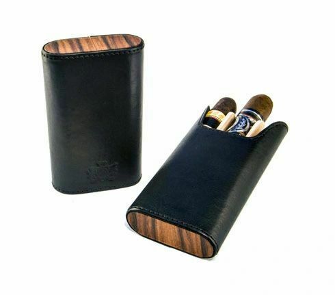 Brizard and Co. - The "Show Band" 3 Cigar Case - Sunrise Black and Rosewood