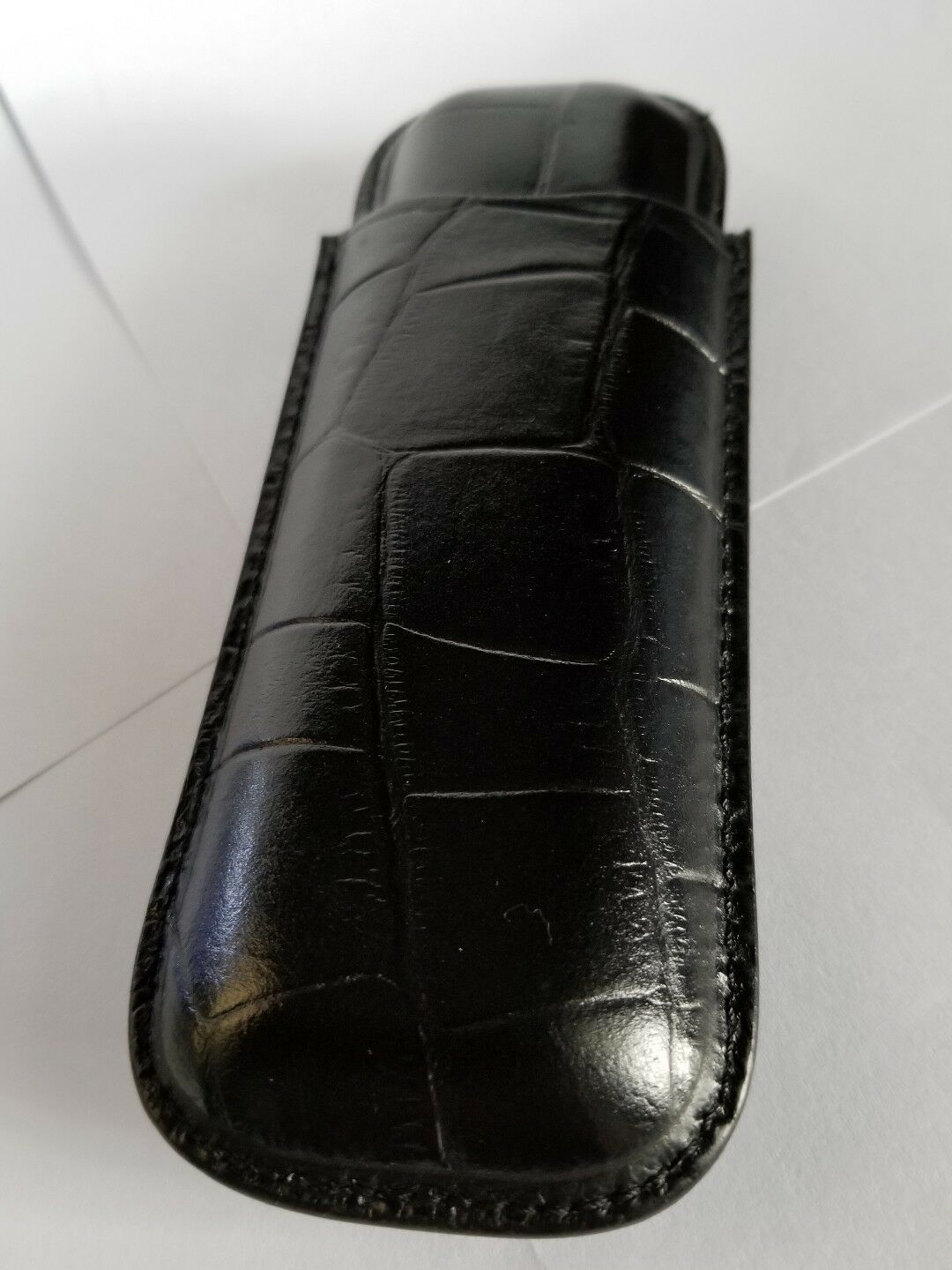 Pheasant Black Croc leather case