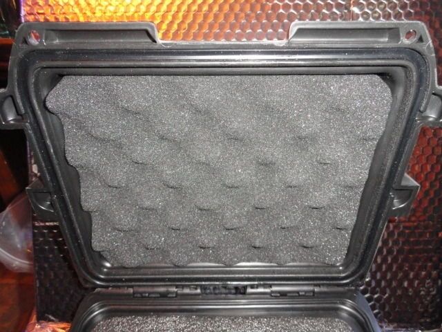 Invicta watch carrying case in black with grey handles holds 3 watches