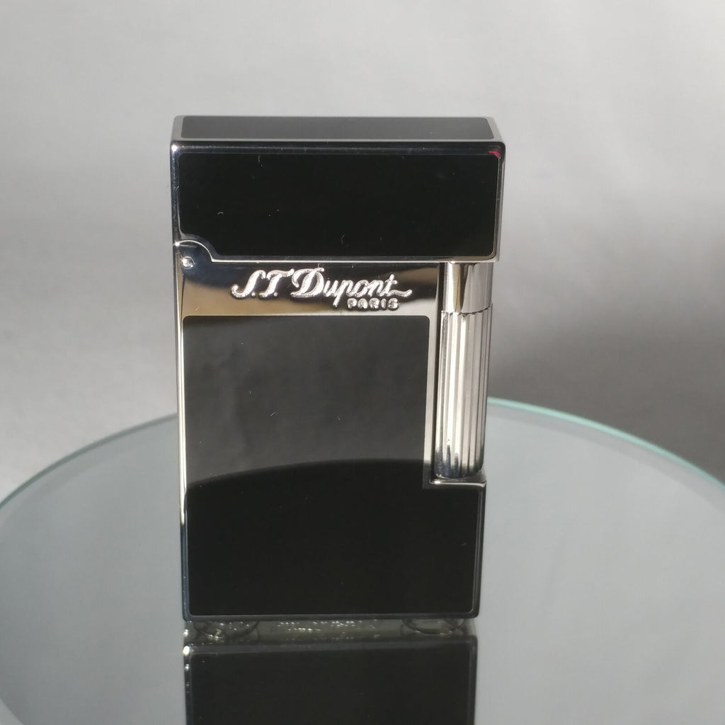 S.T. Dupont Black Chinese Lacquered Palladium Plated Ligne 2 Lighter