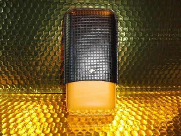 Black & Gold Leather & wood Carrying Case