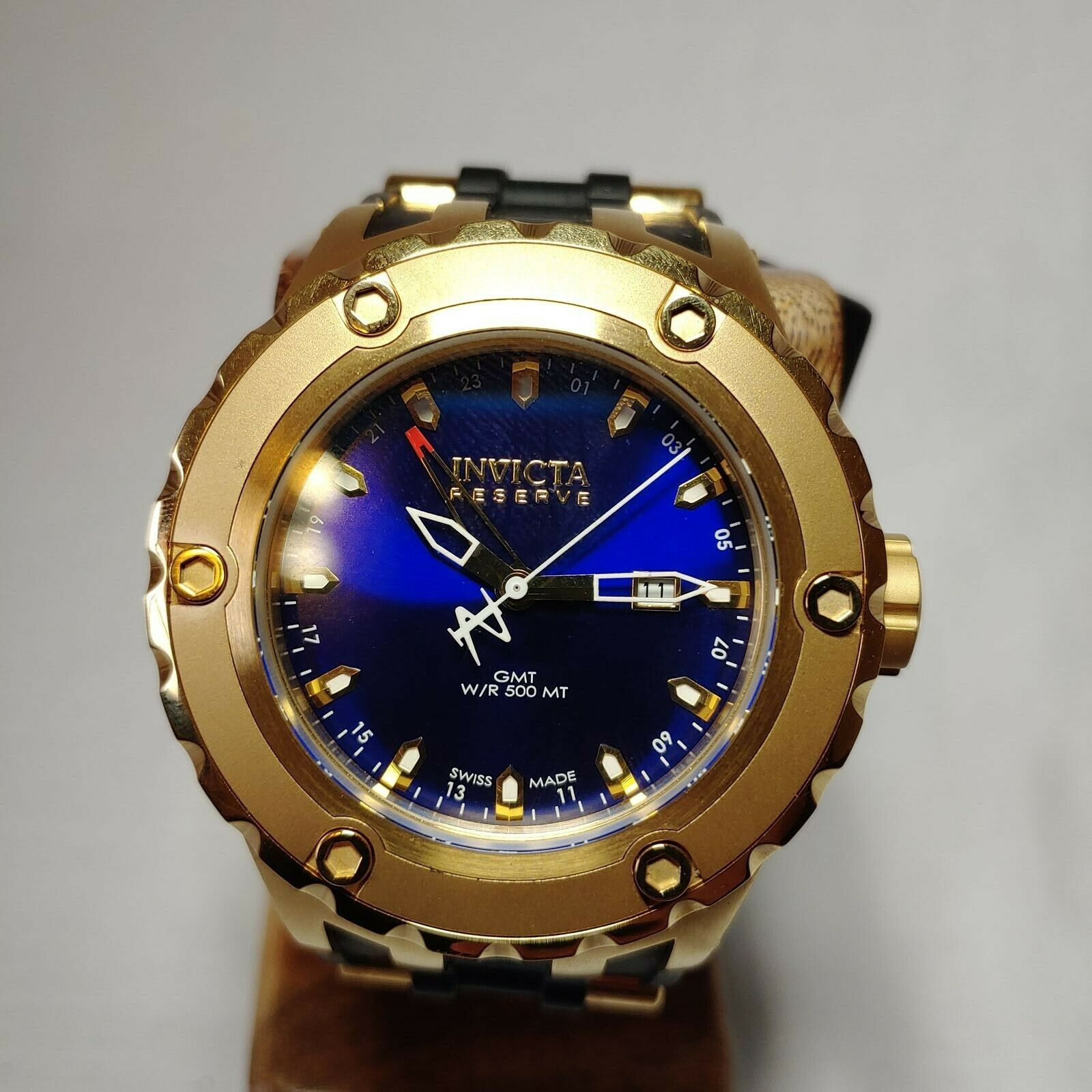 Invicta Reserve Collection GMT 18k Gold-Plated Stainless Steel Watch