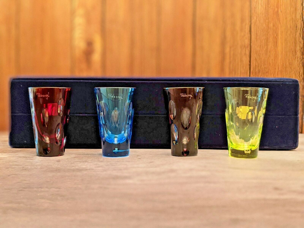 Faberge Colored Crystal Bubbles Shot Glasses