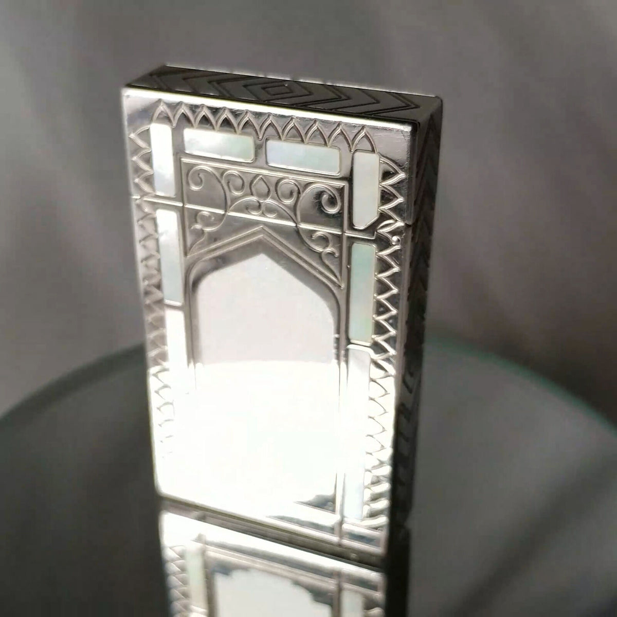 S.T. Dupont Taj Mahal Limited Edition  Platinum and Mother-of-Pearl Lighter