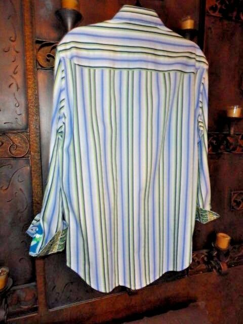 Robert Graham Classic Fit Blue Tonal Striped  Long Sleeve Shirt Size Medium