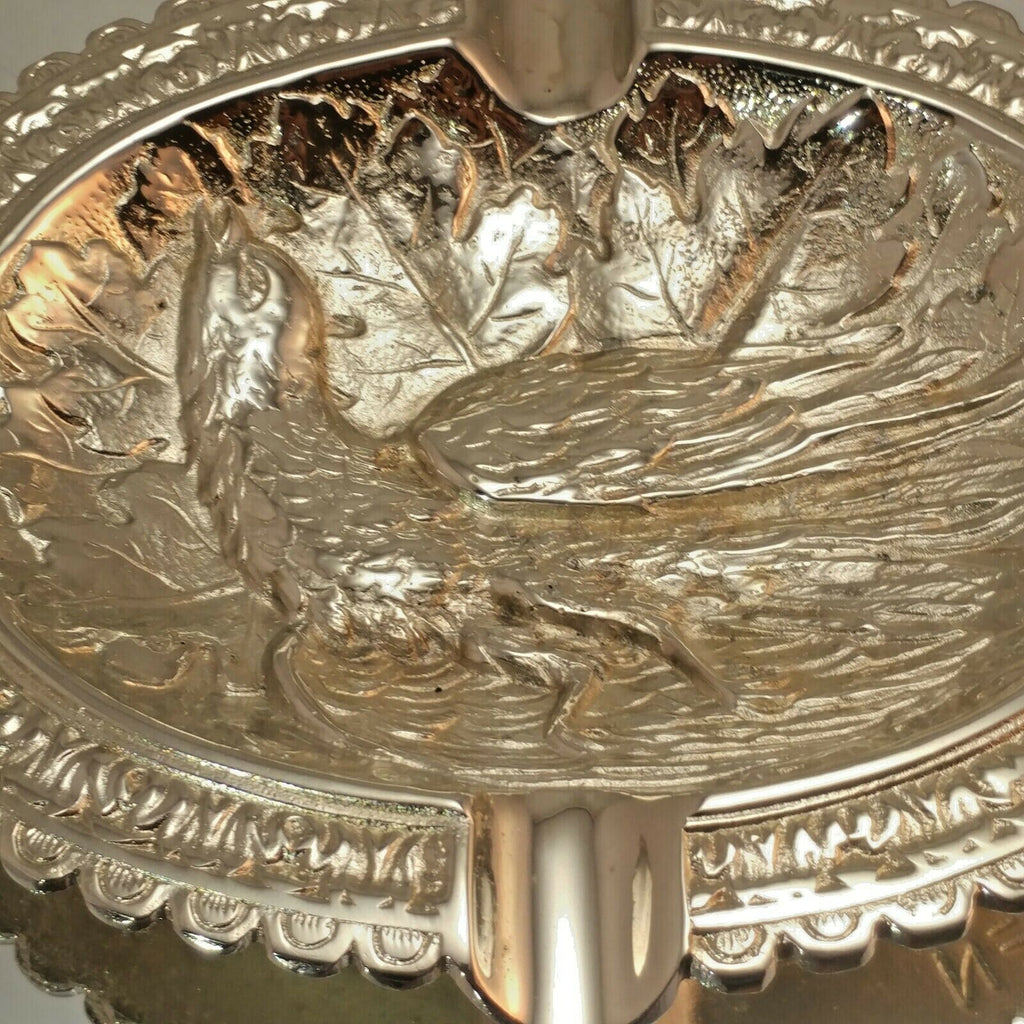 BIRD STYLE BRASS CHROME PLATED ASHTRAY