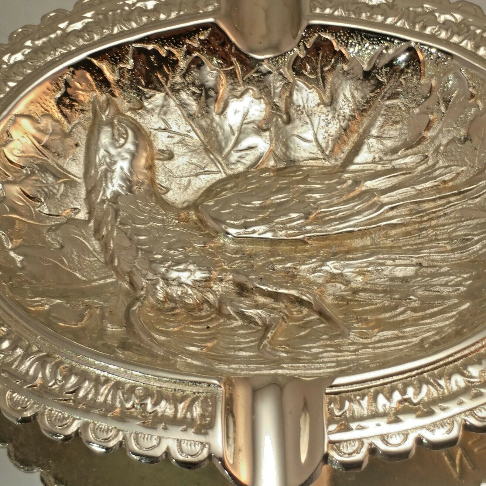 BIRD STYLE BRASS CHROME PLATED ASHTRAY
