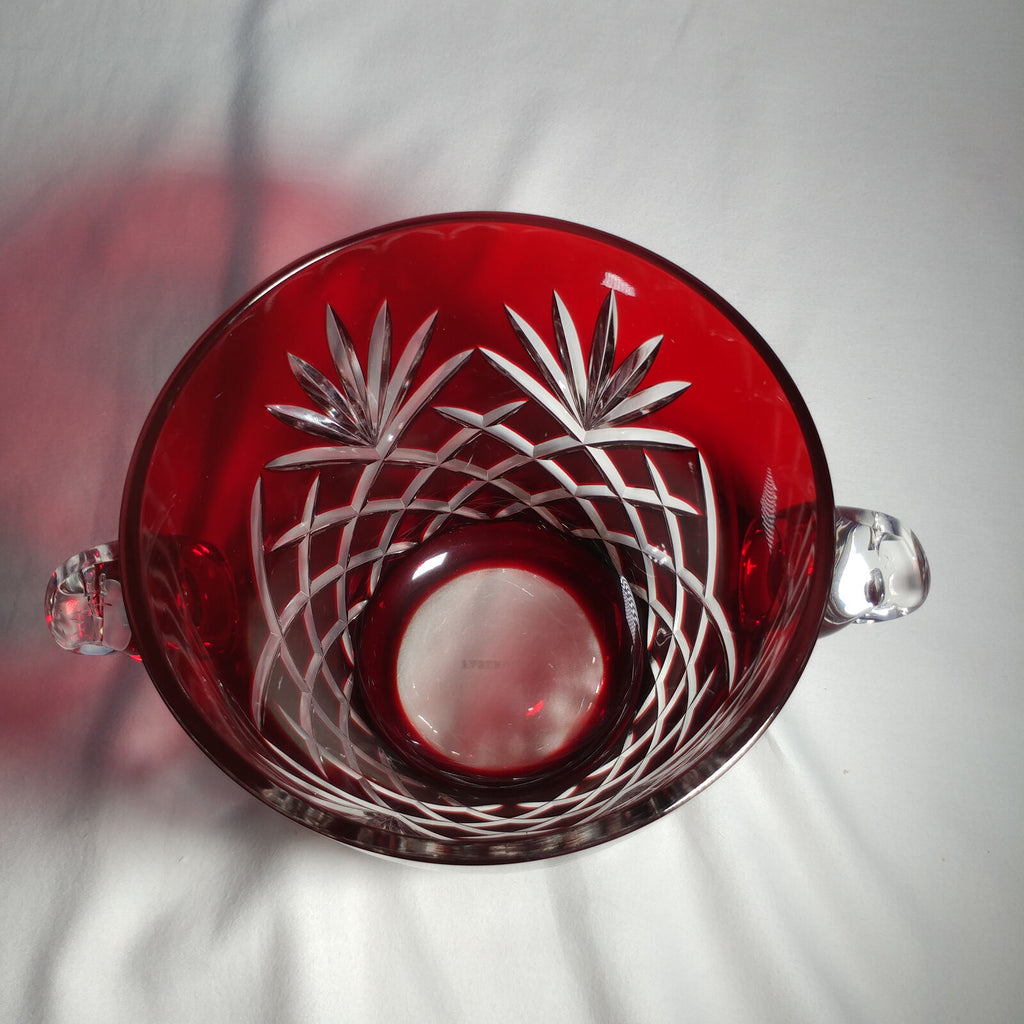 FABERGE RUBY RED ICE BUCKET IN THE ORIGINAL PRESENTATION BOX