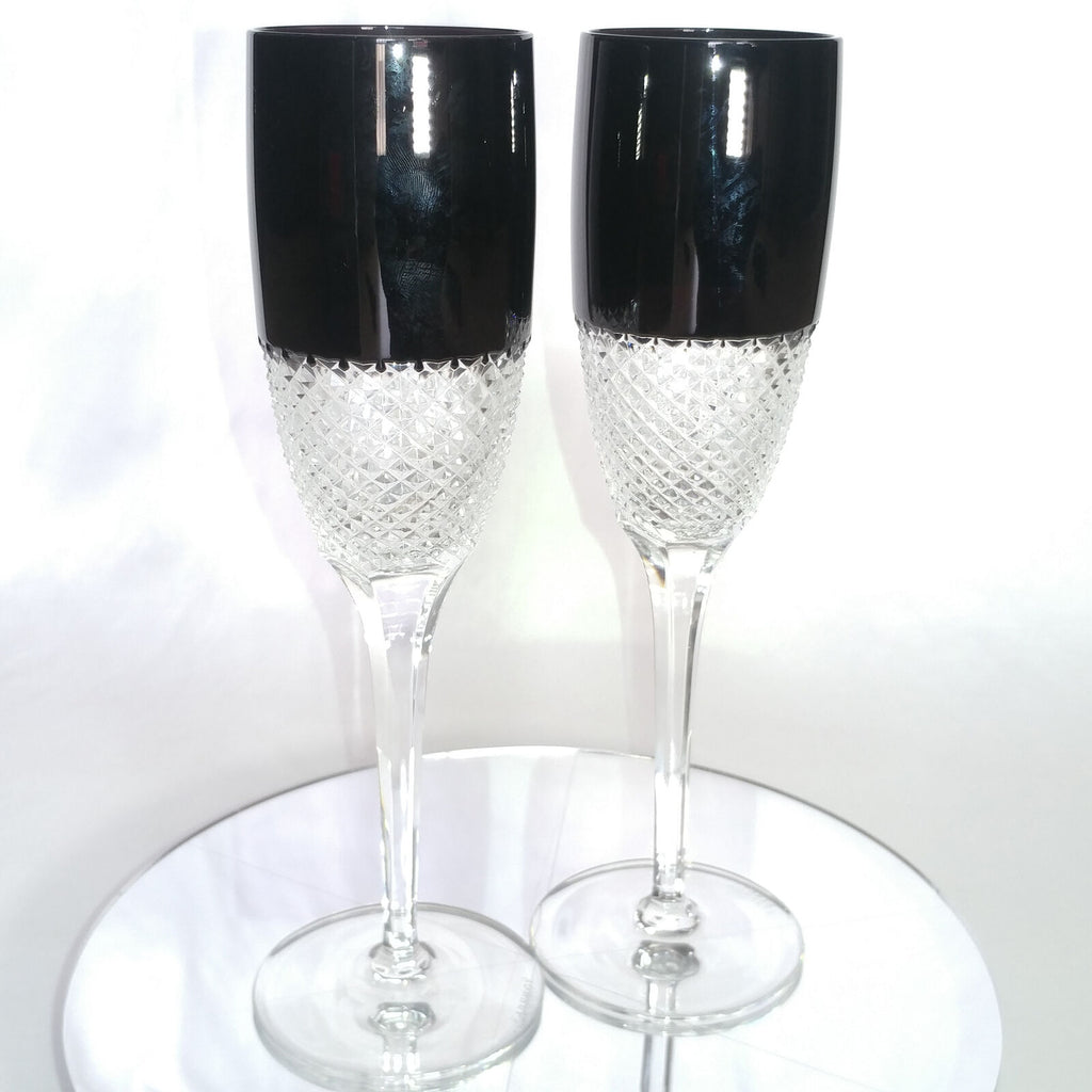 Faberge Flutes in Amethyst Diamond pattern in the original box