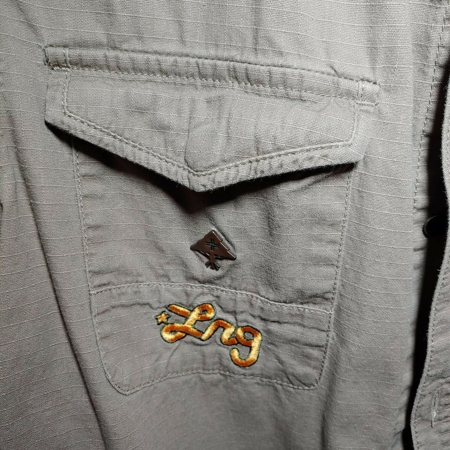 LR Geans Brown Men's Large Button-Down Long sleeve Shirt