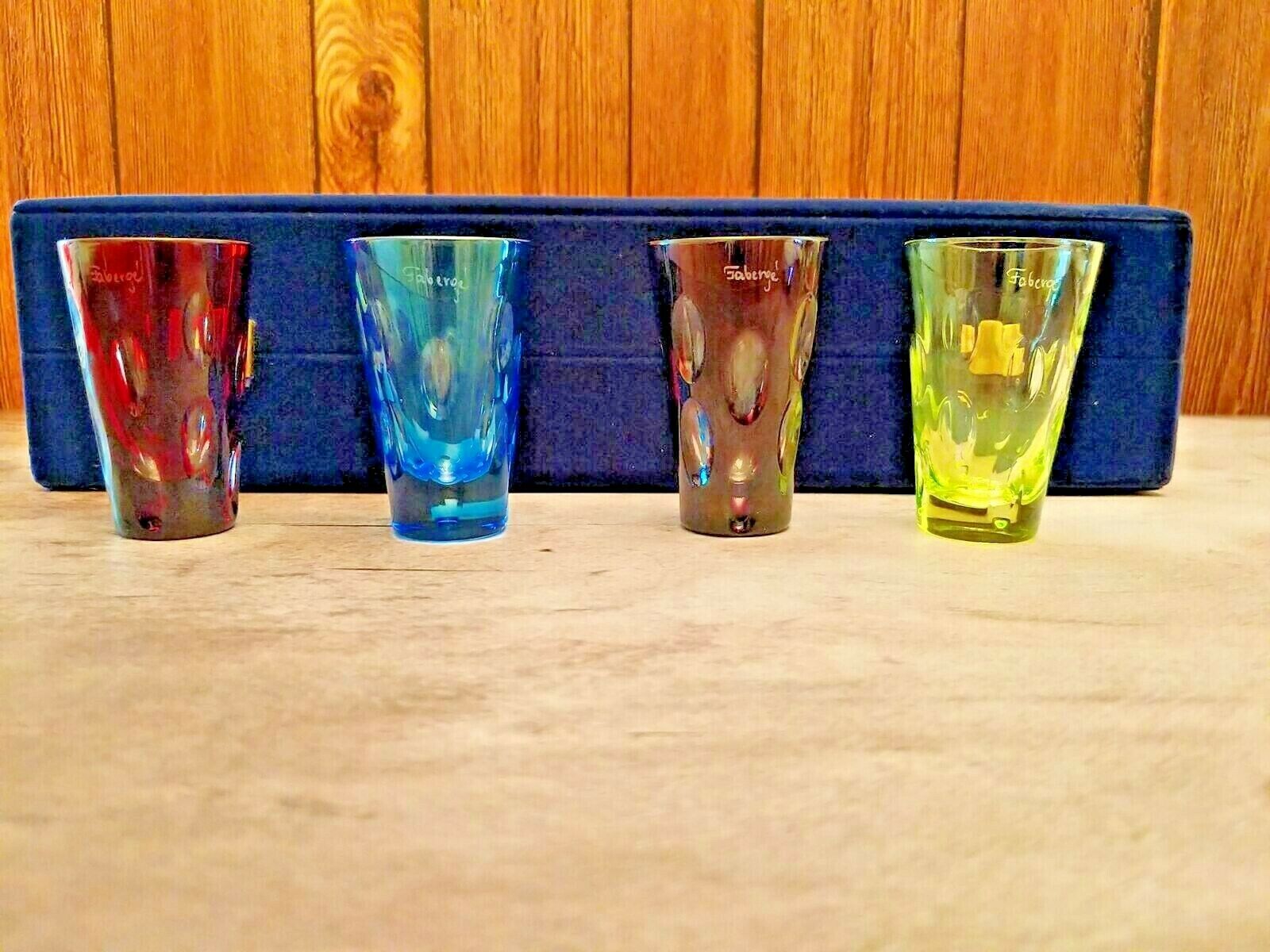 Faberge Colored Crystal Bubbles Shot Glasses