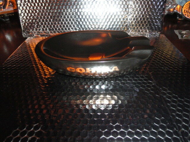 Black ceramic ashtray