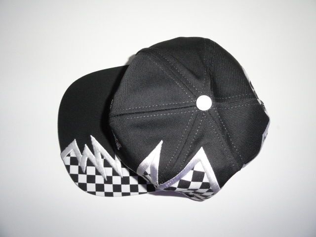 Marine Machine embroidered black baseball cap with checkered Flags