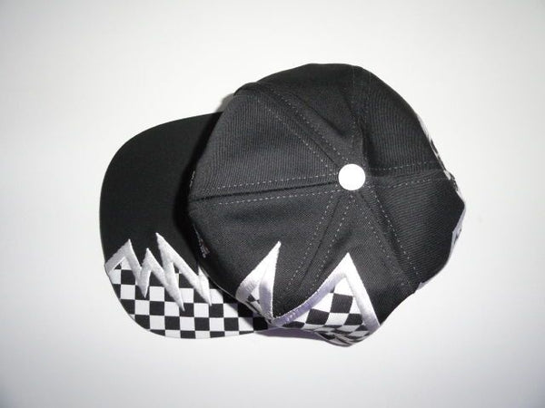 Marine Machine embroidered black baseball cap with checkered Flags
