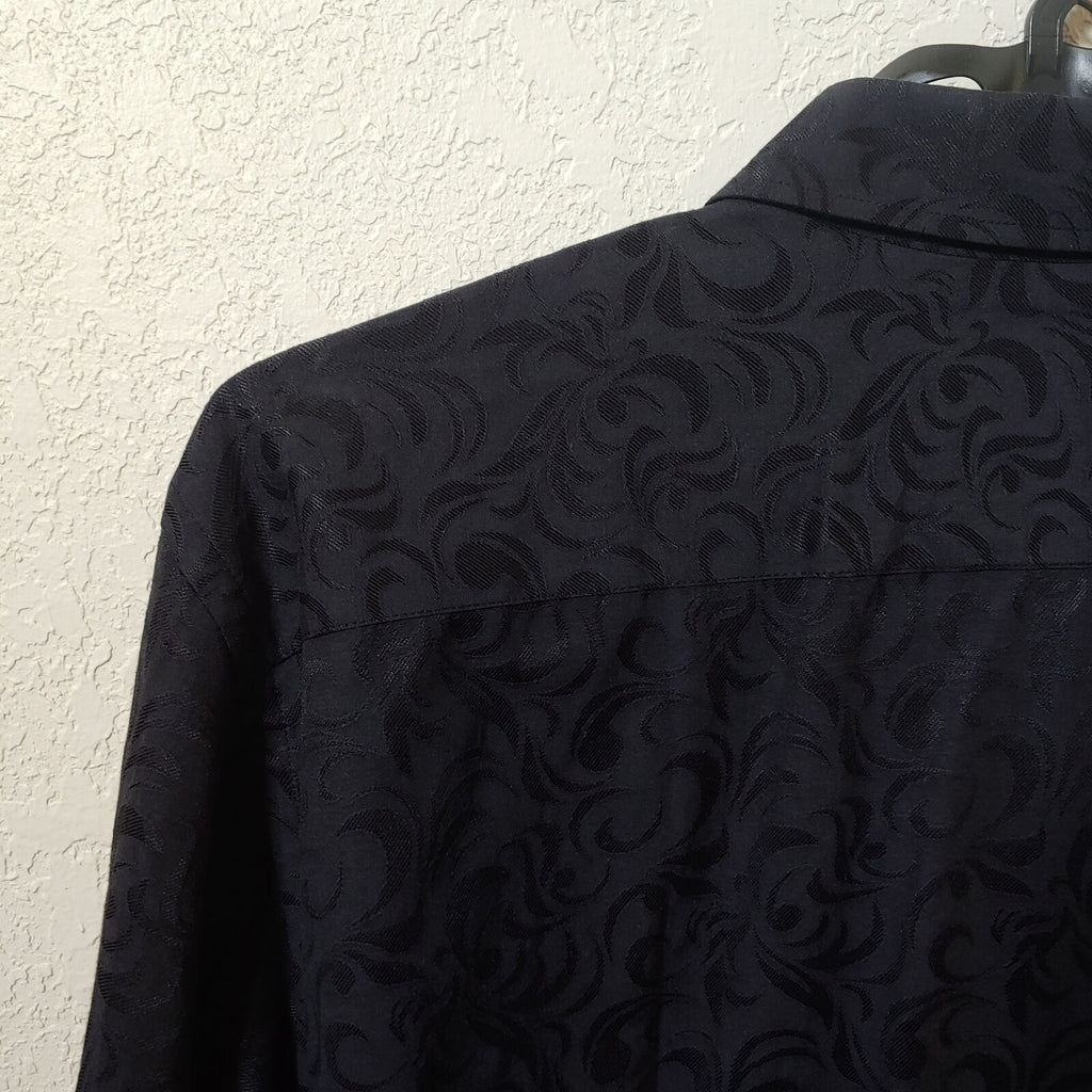 Mizumi Collegioni | Men's Black Longsleeve Casual Buttondown Shirt