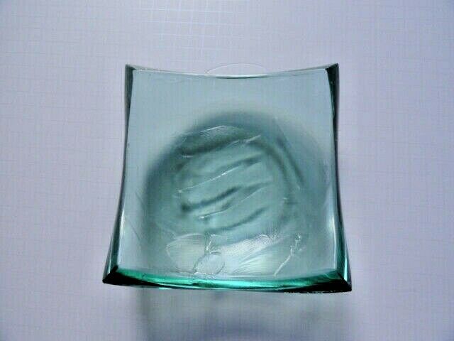 Stephen Schlanser Jade Art Glass Bowl Brush Stokes