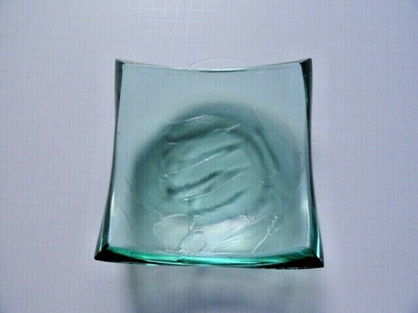 Stephen Schlanser Jade Art Glass Bowl Brush Stokes