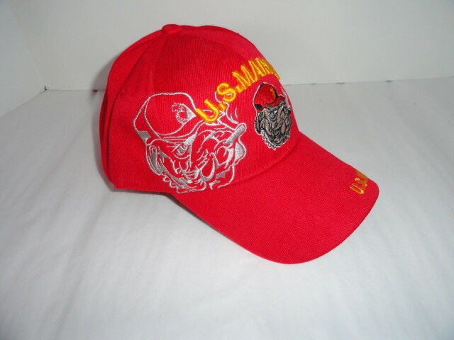 USMC Bulldog Ashtray & Red USMC Baseball Cap Combo