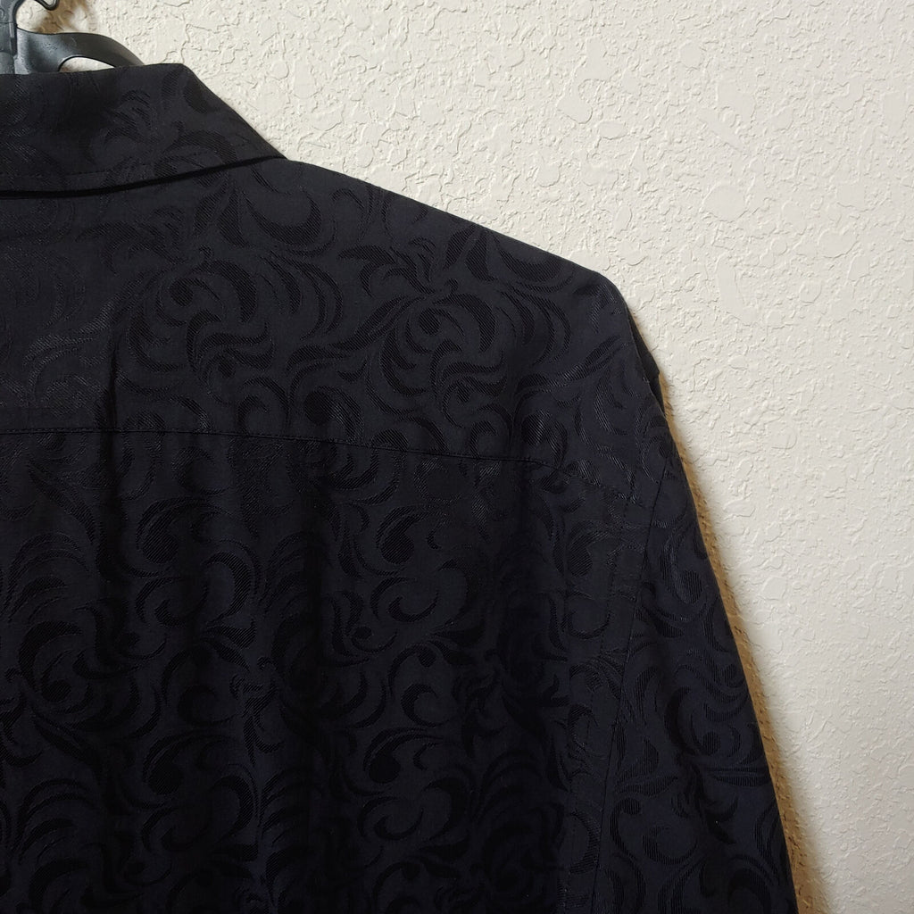Mizumi Collegioni | Men's Black Longsleeve Casual Buttondown Shirt