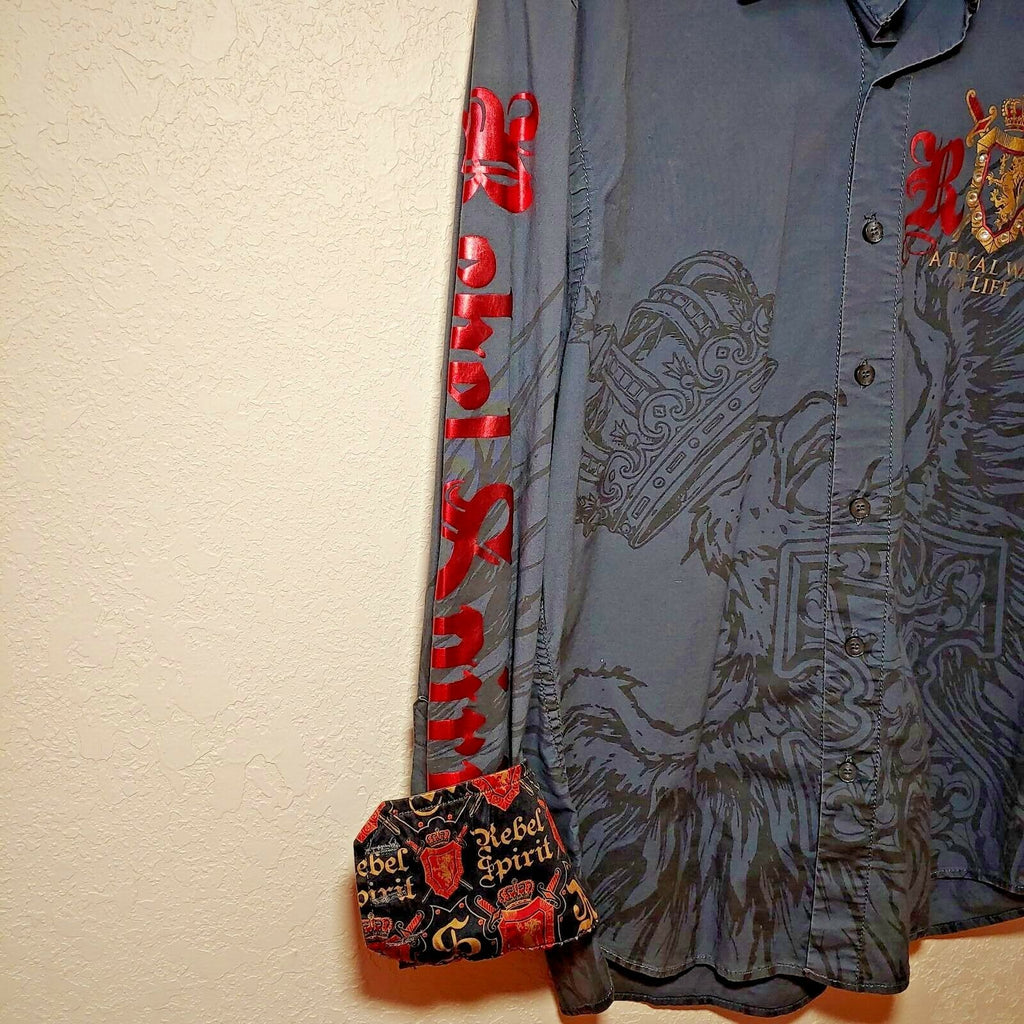 Rebel Spirit Gray  A Royal Way of Life Shirt Men's Medium